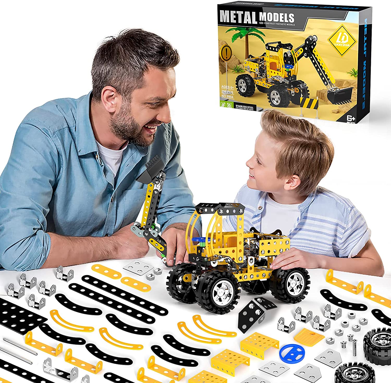 Toys for Kids 8 9 10 11 12+ Year Old, 256 PCS Metal Building Construction Model  kit, Engineering Building Blocks DIY Educational Gifts 